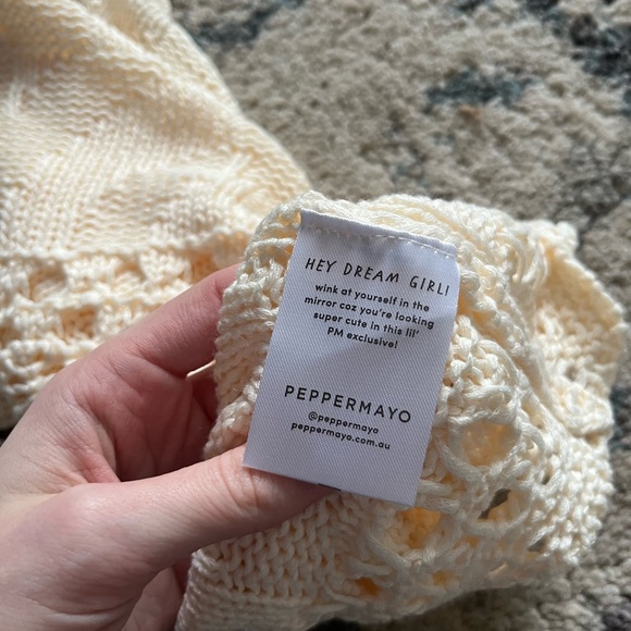 Peppermayo Sand & Stars Crochet Mini Skirt in Ivory - Picture 4 of 5